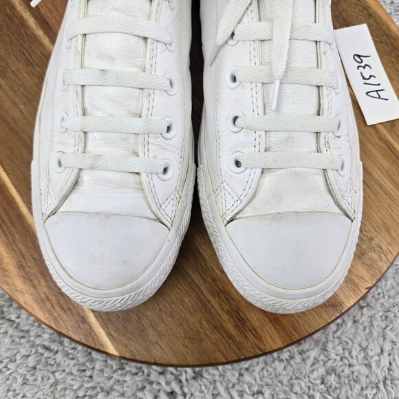 Converse CTAS All Star Ox Low White Leather Y2K Casual Daily Sneakers Womens 10 - Picture 6 of 12